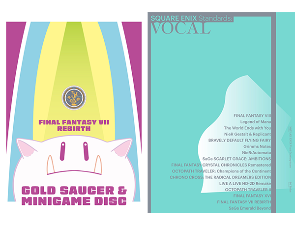 TGS2024先行販売の音楽商品2タイトル『FINAL FANTASY VII REBIRTH GOLD SAUCER ＆ MINIGAME DISC』『SQUARE ENIX Standards: Vocal』本日よりオフィシャルショップ限定で販売開始