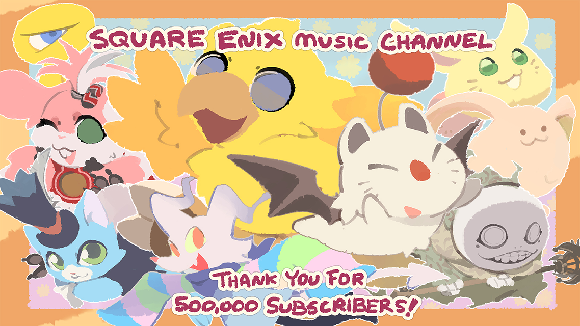YouTube「SQUARE ENIX MUSIC」チャンネル登録者数が50万人を突破！イラストレーター・Temmie氏による描き下ろしお祝いイラストを公開。