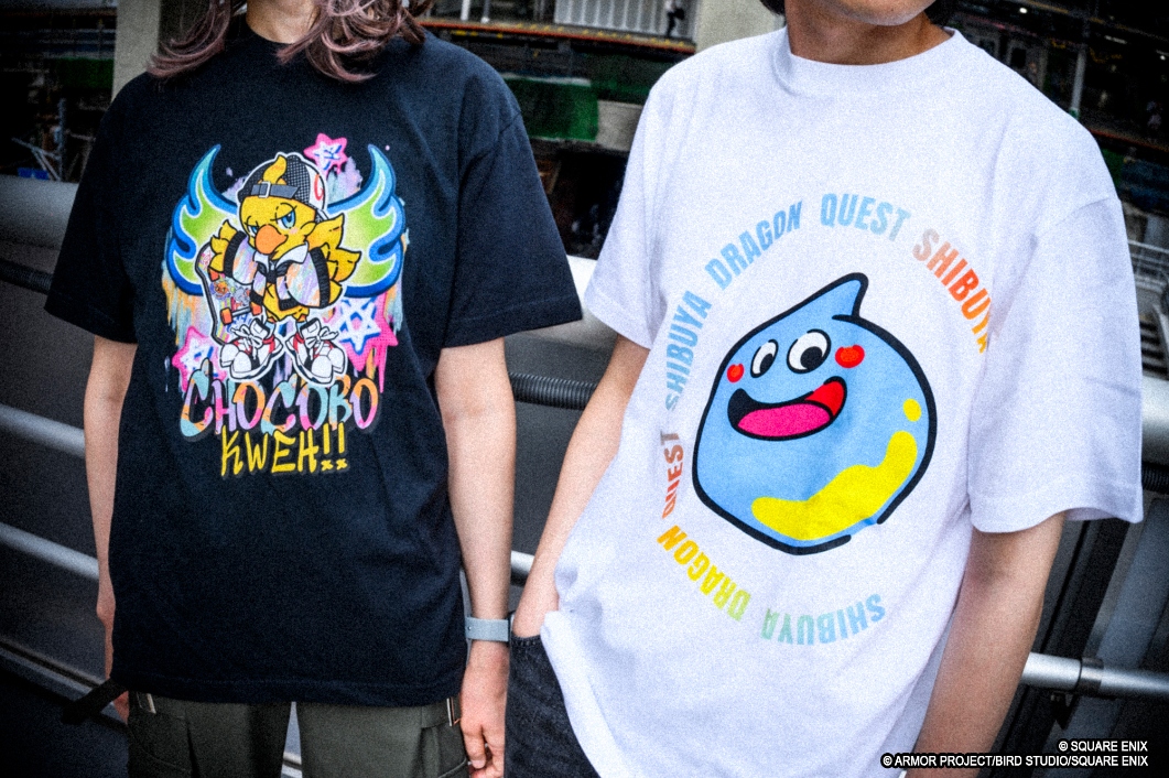 渋谷をイメージしたスライム＆チョコボの新たなTシャツが SQUARE ENIX GARDENに登場！